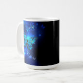 Morpho Butterfly in the Dark Background Kaffeetasse (Vorderseite Links)
