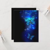 Morpho Butterfly in the Dark Background Karte (Vorderseite/Rückseite Beispiel)