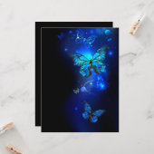 Morpho Butterfly in the Dark Background Karte (Vorderseite/Rückseite Beispiel)