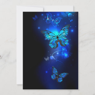 Morpho Butterfly in the Dark Background Karte