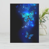 Morpho Butterfly in the Dark Background Karte (Stehend Vorderseite)