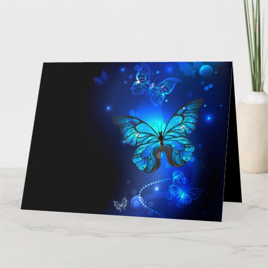Morpho Butterfly in the Dark Background Karte (Vorderseite)