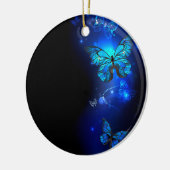 Morpho Butterfly in the Dark Background Keramik Ornament (Links)