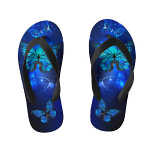 Morpho Butterfly in the Dark Background Kinderbadesandalen