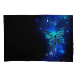 Morpho Butterfly in the Dark Background Kissenbezug