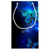 Morpho Butterfly in the Dark Background Kleine Geschenktüte (Rückseite)