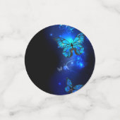 Morpho Butterfly in the Dark Background Konfetti (Klein Vorderseite)
