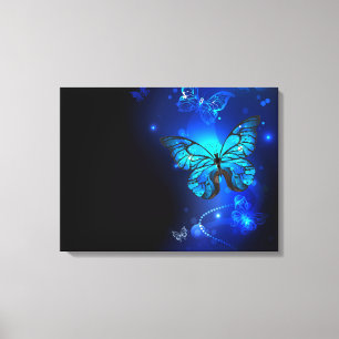 Morpho Butterfly in the Dark Background Leinwanddruck