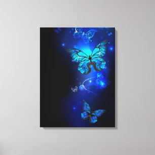 Morpho Butterfly in the Dark Background Leinwanddruck