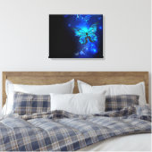 Morpho Butterfly in the Dark Background Leinwanddruck (Insitu (Schlafzimmer))