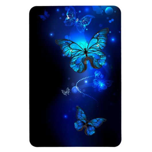 Morpho Butterfly in the Dark Background Magnet (Vertikal)
