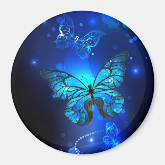 Morpho Butterfly in the Dark Background Magnet (Vorne)