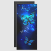 Morpho Butterfly in the Dark Background Magneteinladung (Vorne/Hinten)