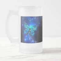 Morpho Butterfly in the Dark Background