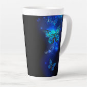 Morpho Butterfly in the Dark Background Milchtasse (Rechte Ecke)
