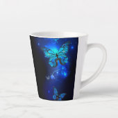Morpho Butterfly in the Dark Background Milchtasse (Rechts)
