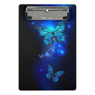 Morpho Butterfly in the Dark Background Mini Klemmbrett