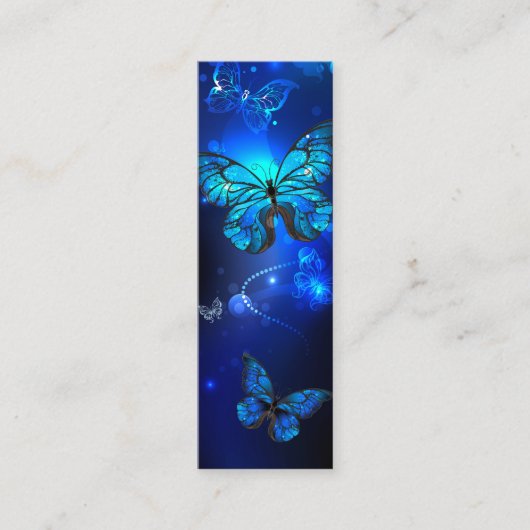Morpho Butterfly in the Dark Background Mini Visitenkarte (Vorderseite)