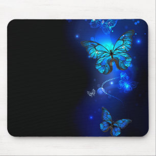 Morpho Butterfly in the Dark Background Mousepad