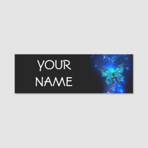 Morpho Butterfly in the Dark Background Namensschild