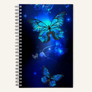 Morpho Butterfly in the Dark Background Notizblock
