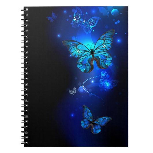 Morpho Butterfly in the Dark Background Notizblock (Vorderseite)