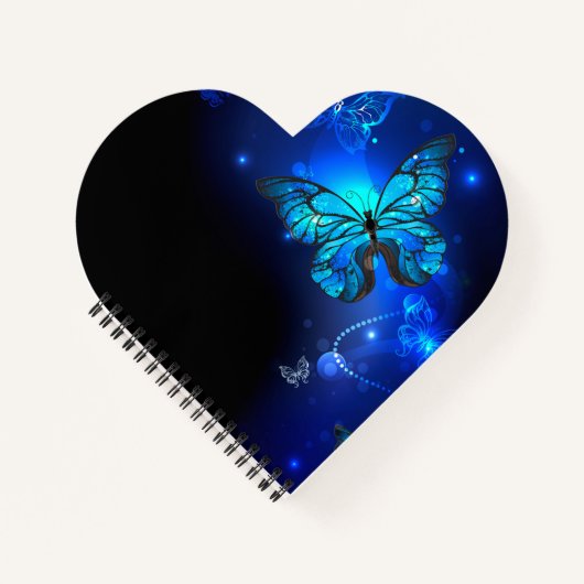 Morpho Butterfly in the Dark Background Notizblock (Vorderseite)