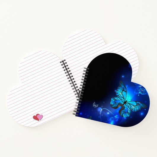 Morpho Butterfly in the Dark Background Notizblock (Innenseite)