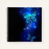 Morpho Butterfly in the Dark Background Notizblock (Vorderseite)