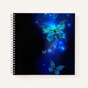 Morpho Butterfly in the Dark Background Notizblock