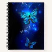 Morpho Butterfly in the Dark Background Notizblock (Vorderseite)