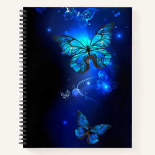 Morpho Butterfly in the Dark Background Notizblock