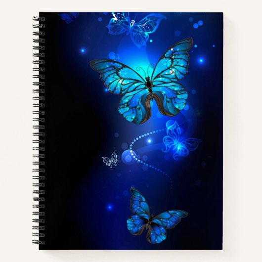 Morpho Butterfly in the Dark Background Notizblock (Vorderseite)