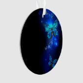 Morpho Butterfly in the Dark Background Ornament (Vorderseite)