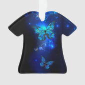 Morpho Butterfly in the Dark Background Ornament (Vorderseite)