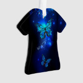 Morpho Butterfly in the Dark Background Ornament (Vorderseite)