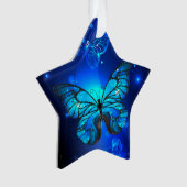 Morpho Butterfly in the Dark Background Ornament (Vorderseite)