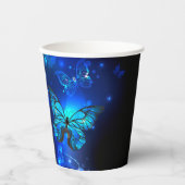 Morpho Butterfly in the Dark Background Pappbecher (Vorderseite)