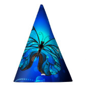 Morpho Butterfly in the Dark Background Partyhütchen (Rechts)