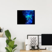 Morpho Butterfly in the Dark Background Poster (Heimbüro)