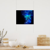Morpho Butterfly in the Dark Background Poster (Küche)