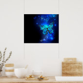 Morpho Butterfly in the Dark Background Poster (Küche)