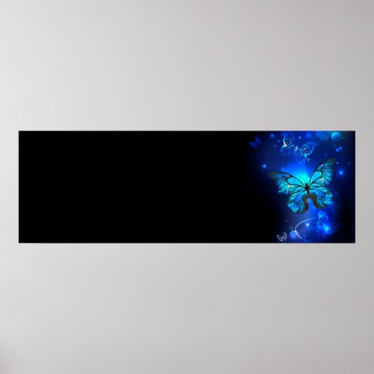 Morpho Butterfly in the Dark Background Poster (Vorne)