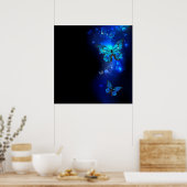 Morpho Butterfly in the Dark Background Poster (Küche)
