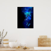 Morpho Butterfly in the Dark Background Poster (Küche)