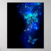 Morpho Butterfly in the Dark Background Poster (Vorne)