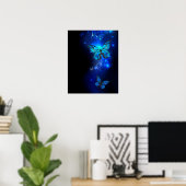 Morpho Butterfly in the Dark Background Poster (Heimbüro)