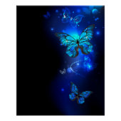 Morpho Butterfly in the Dark Background Poster (Vorderseite)