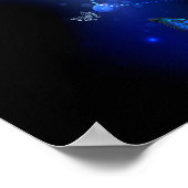 Morpho Butterfly in the Dark Background Poster (Ecke)