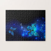 Morpho Butterfly in the Dark Background Puzzle (Horizontal)
